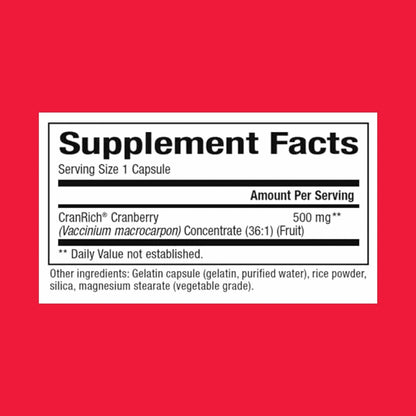 Natural Factors CranRich Cranberry Concentrate – Antioxidant & Urinary Tract Health (180 Capsules)