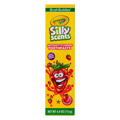 Brush Buddies Crayola Silly Scents Strawberry Flavored Fluoride Toothpaste for Kids 2+