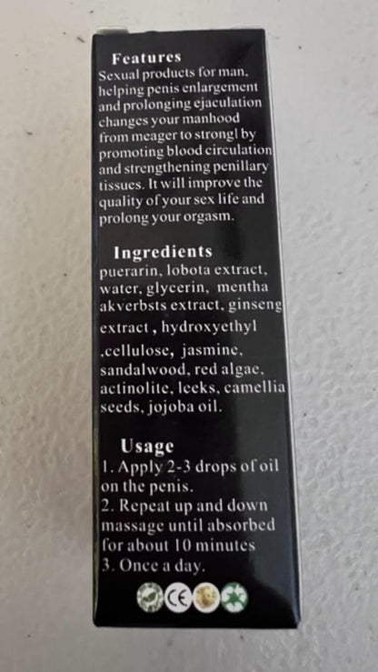 Crazylife Men's Massage Oil - Natural Formula 10ml by Tonisaberey