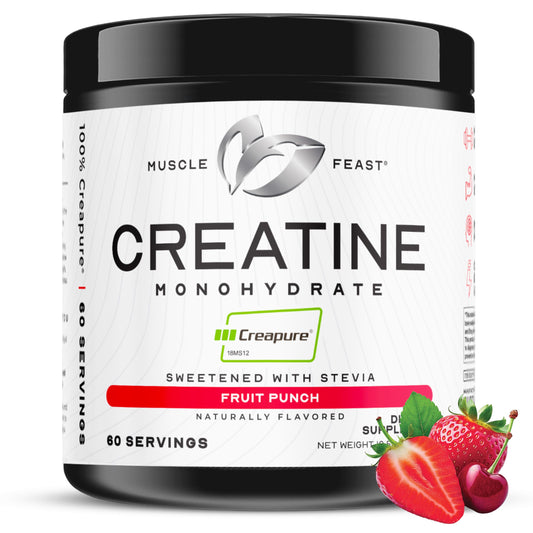 Muscle Feast Creapure Creatine Monohydrate Powder – Natural Fruit Punch, 60 Servings BritishVita | Premium UK Vitamins & Wellness Supplements
