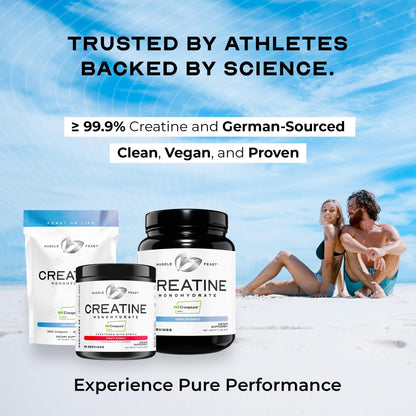 Muscle Feast Creapure Creatine Monohydrate Powder – Natural Orange, 300g | Vegan, Gluten-Free, Easy to Mix