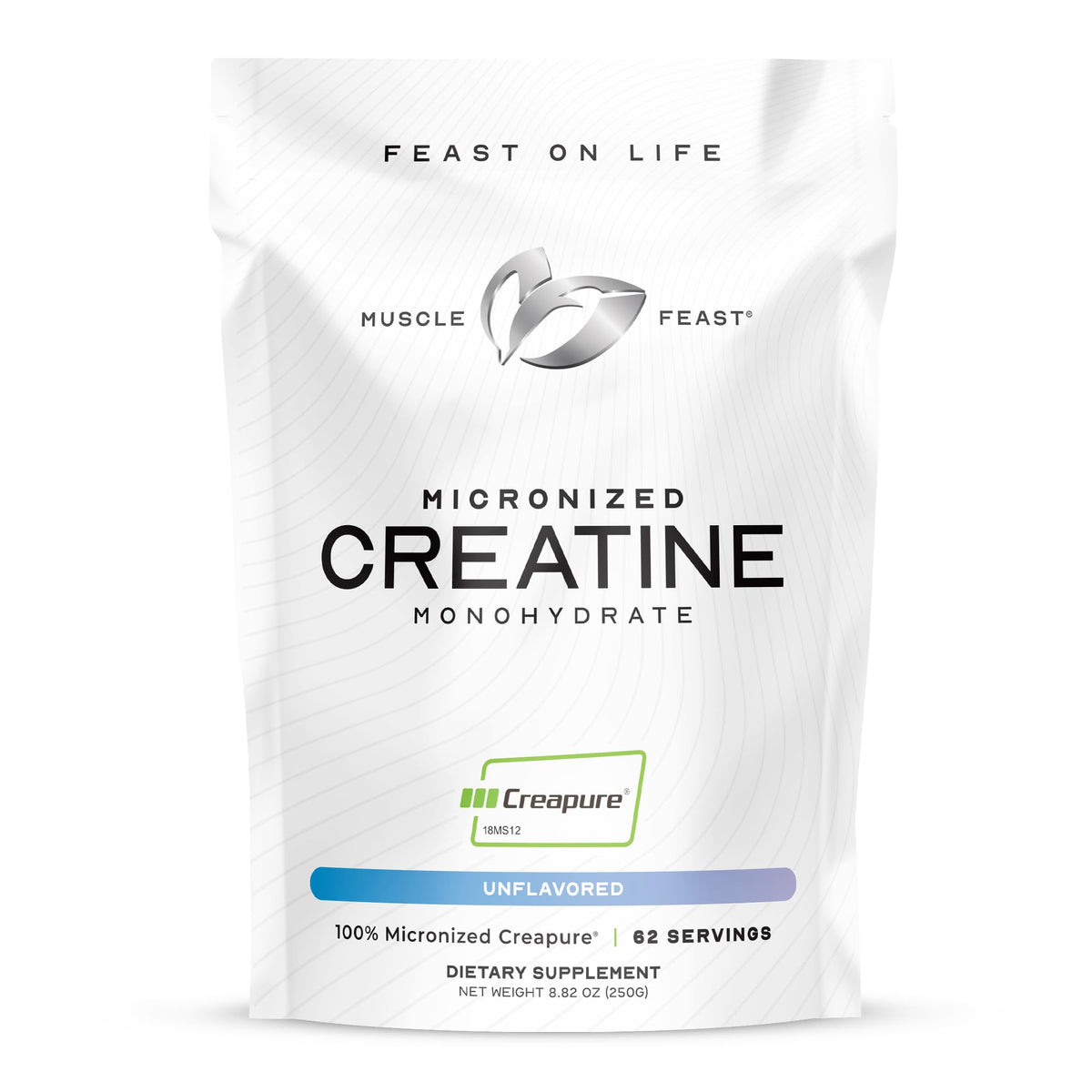 Muscle Feast Creapure Micronized Creatine Monohydrate Powder – Unflavored, 250g | Vegan & Gluten-Free BritishVita | Premium UK Vitamins & Wellness Supplements