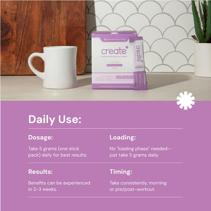 Create Single-Serve Creatine Monohydrate Powder – 5g Creapure Creatine, Sugar-Free, Vegan | Mixed Berry | 30 Portable Packets BritishVita | Premium UK Vitamins & Wellness Supplements