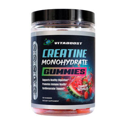 Creatine Gummies 5g Monohydrate – Vegan Pre-Workout (Strawberry Watermelon) – Made in USA