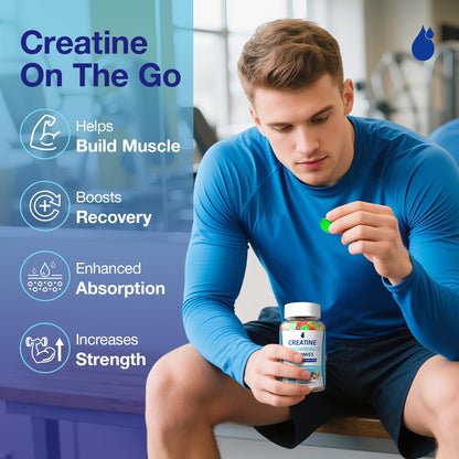 Creatine Gummies 5g Monohydrate – Vegan, Low Sugar, 2 Pack