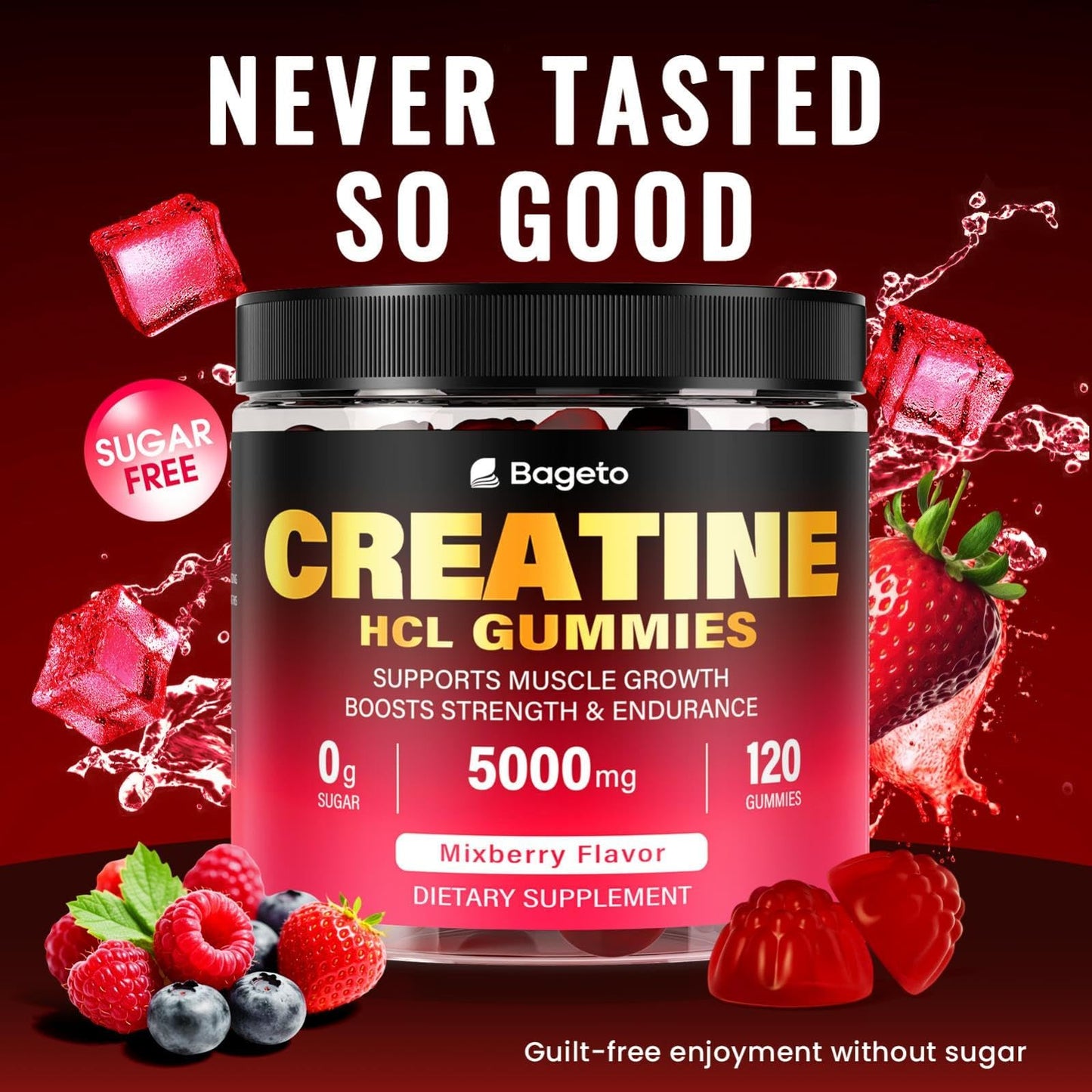 Creatine HCL Gummies for Men & Women – Sugar-Free, 120 Gummies