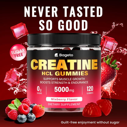 Creatine HCL Gummies for Men & Women – Sugar-Free, 120 Gummies