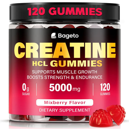 Creatine HCL Gummies for Men & Women – Sugar-Free, 120 Gummies