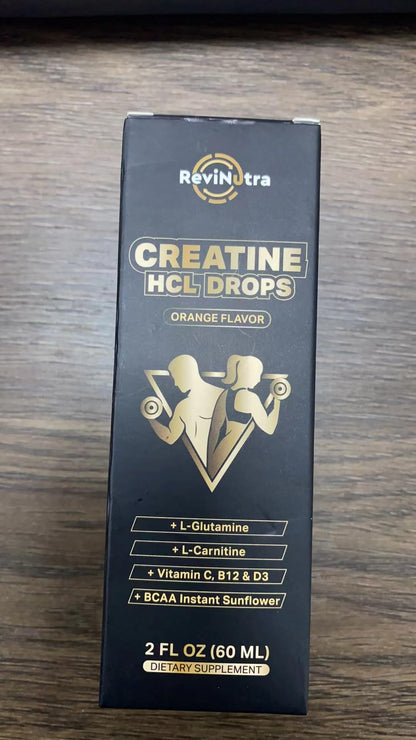 Creatine HCl Liquid Drops 1500mg – High Absorption, Orange Flavor | 2 fl oz