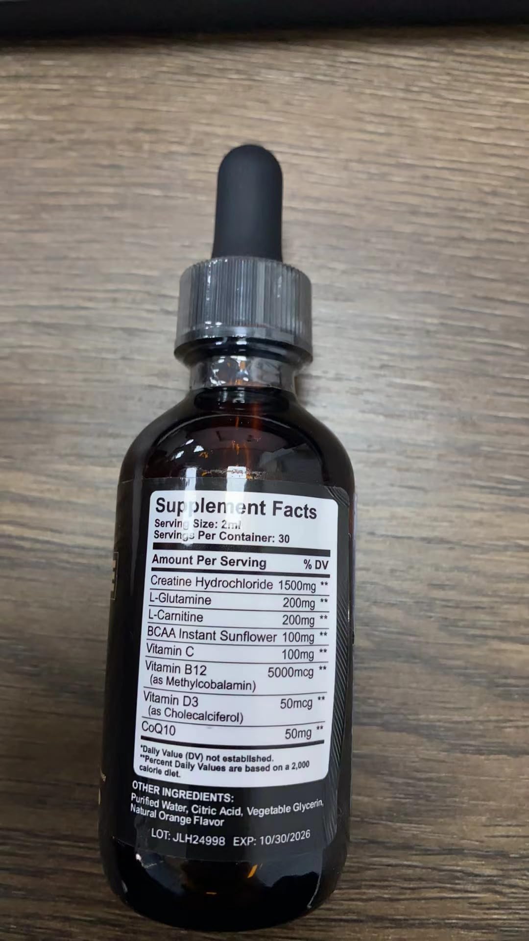 Creatine HCl Liquid Drops 1500mg – High Absorption, Orange Flavor | 2 fl oz