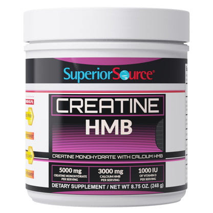 Superior Source Creatine HMB – Unflavored Creatine Monohydrate with HMB (5 g Creatine, 3 g HMB per Serving)