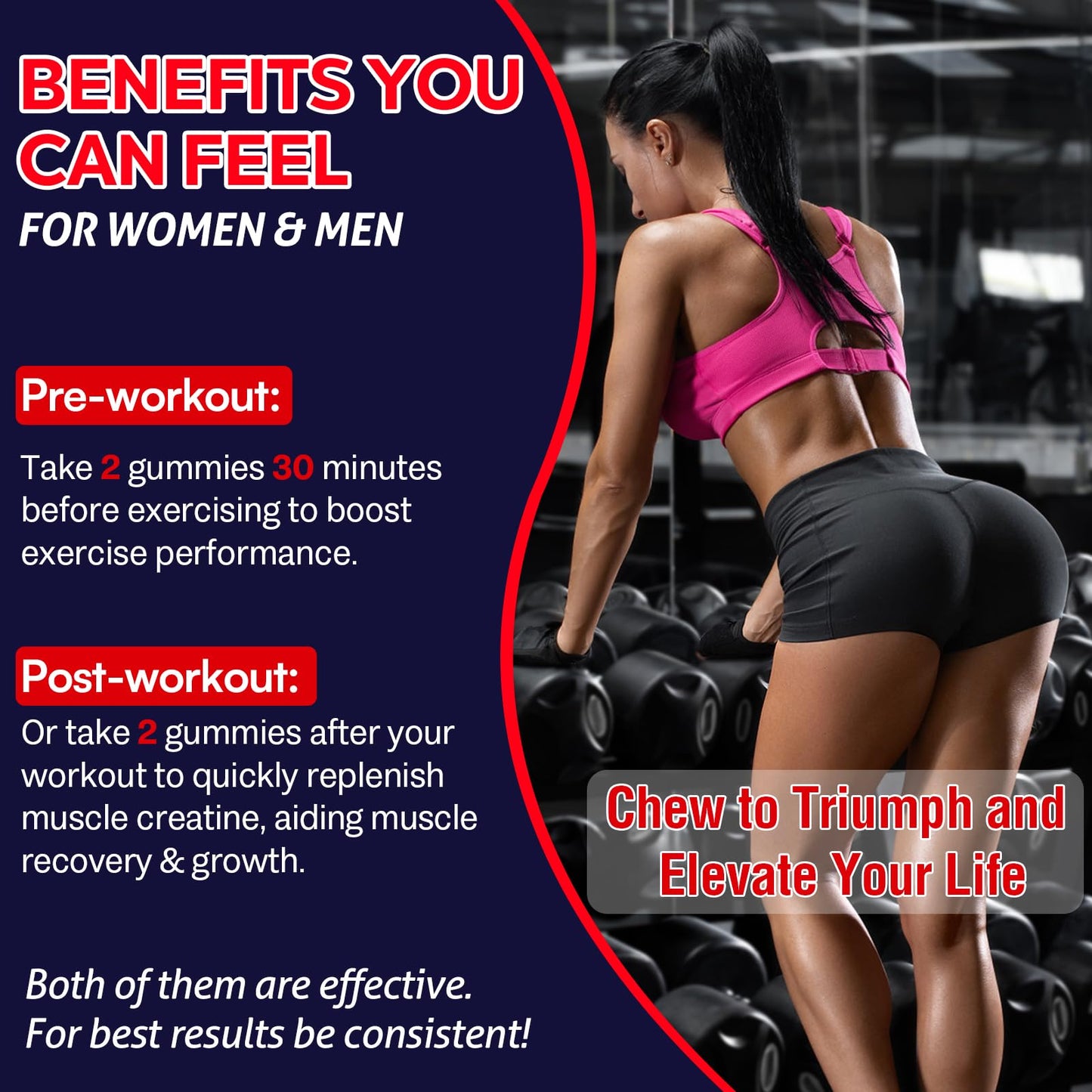 Creatine Monohydrate Gummies for Women & Men – Taurine & B6 (2 Packs)