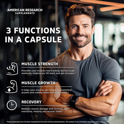 Creatine Monohydrate Capsules 5G – 60 Servings, 240 Capsules | Vegan