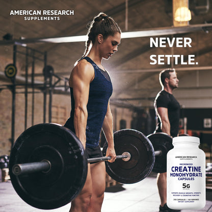 Creatine Monohydrate Capsules 5G – 60 Servings, 240 Capsules | Vegan
