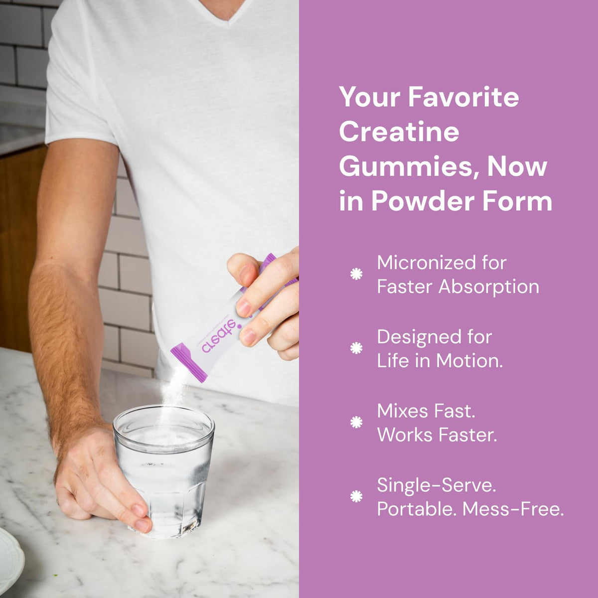 Create Single-Serve Creatine Monohydrate Powder – 5g Creapure Creatine, Sugar-Free, Vegan | Mixed Berry | 30 Portable Packets BritishVita | Premium UK Vitamins & Wellness Supplements