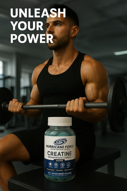 Creatine Monohydrate Gummies - Sugar-Free Vegan Pre & Post Workout | 60 Chews