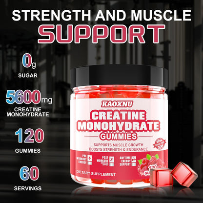 2 Pack Creatine Monohydrate Gummies – 5000mg per Serving | Sugar Free