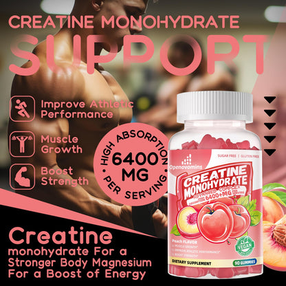 Creatine Monohydrate Gummies Complex – 90 Peach, Sugar Free