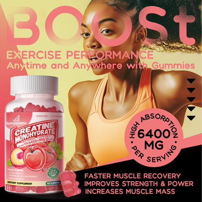 Creatine Monohydrate Gummies Complex – 90 Peach, Sugar Free