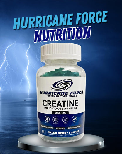 Creatine Monohydrate Gummies - Sugar-Free Vegan Pre & Post Workout | 60 Chews
