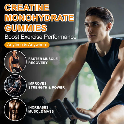 Creatine Monohydrate Gummies 5600mg – 120 CT, Sugar Free Vegan Pineapple Flavor