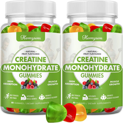 Creatine Monohydrate Gummies – 5 g Creatine for Women & Men | Vegan, Gluten-Free, 160 Count