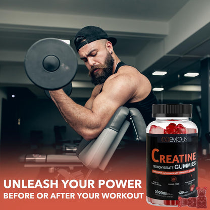 Creatine Monohydrate Gummies 240 (2 Pack) – Sugar-Free Pre-Workout for Men & Women