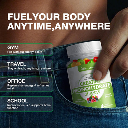 Creatine Monohydrate Gummies – 5 g Creatine for Women & Men | Vegan, Gluten-Free, 160 Count