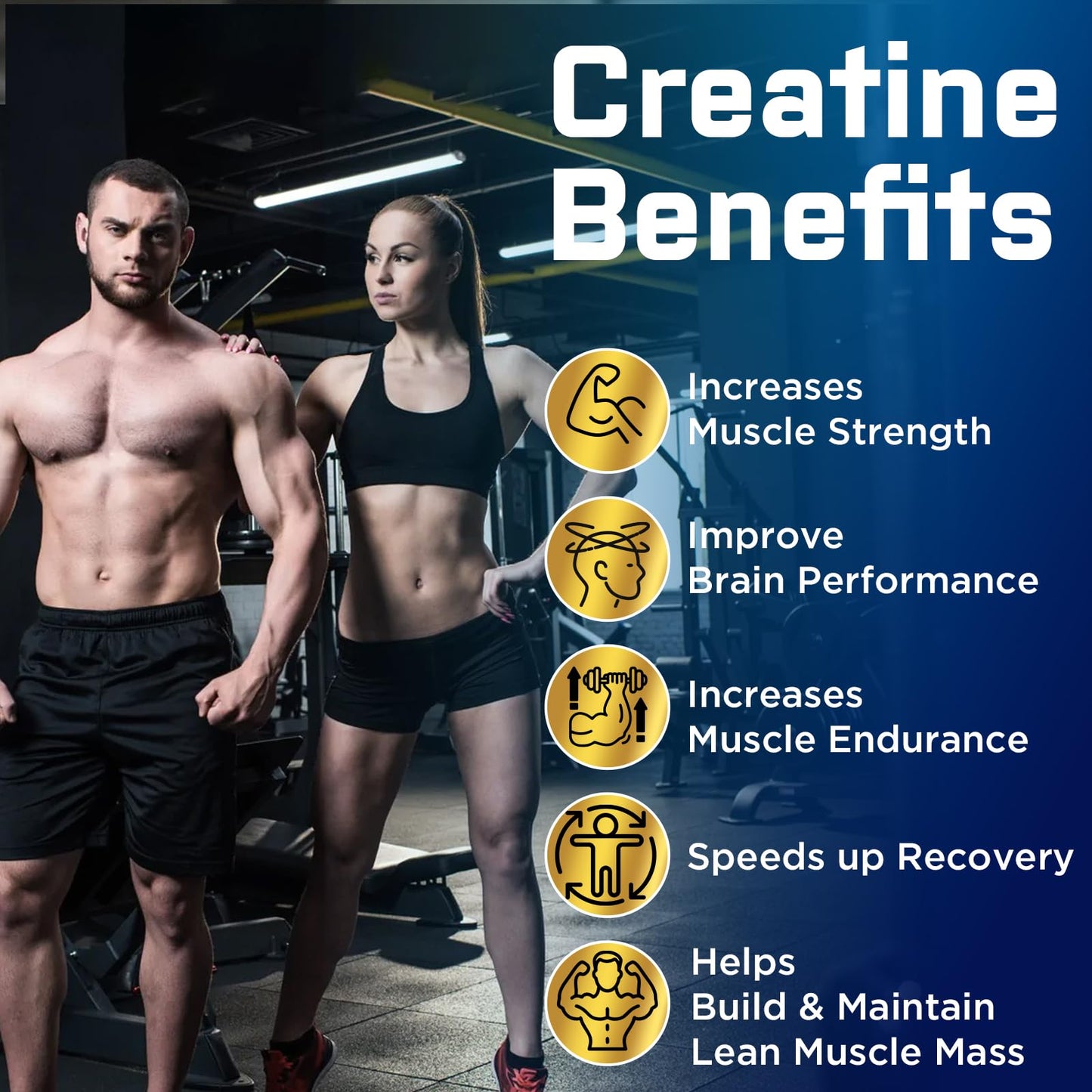 Creatine Monohydrate Gummies with Taurine, Vitamin B6 & B12 – Pre-Workout, Vegan, 60 Count