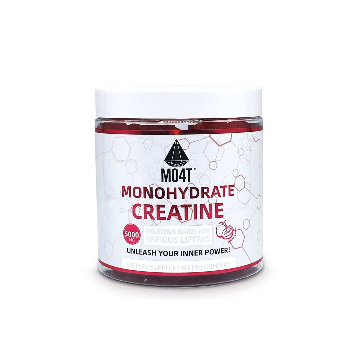 Creatine Monohydrate Gummies 5000 mg – Sugar Free, Strawberry Flavor