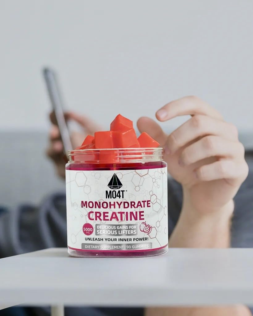 Creatine Monohydrate Gummies 5000 mg – Sugar Free, Strawberry Flavor