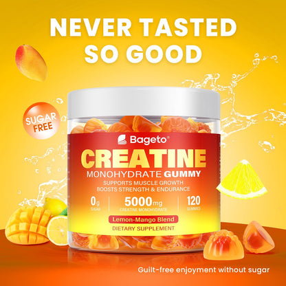 Creatine Monohydrate Gummies 5000mg – 120 Count for Muscle Growth & Recovery