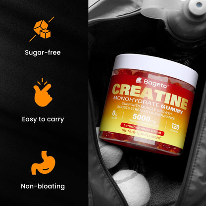 Creatine Monohydrate Gummies 5000mg – 120 Count for Muscle Growth & Recovery