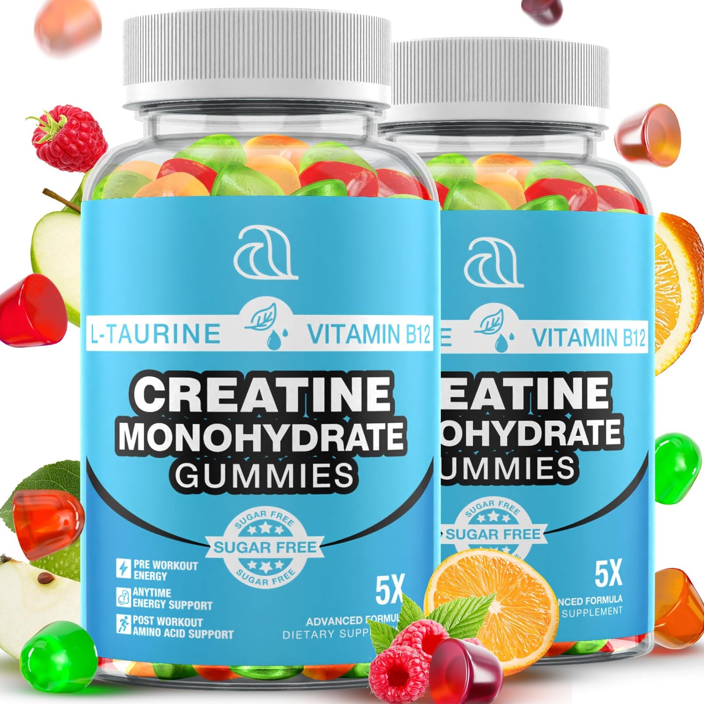 Creatine Monohydrate Gummies 5g for Men & Women – 2 Pack