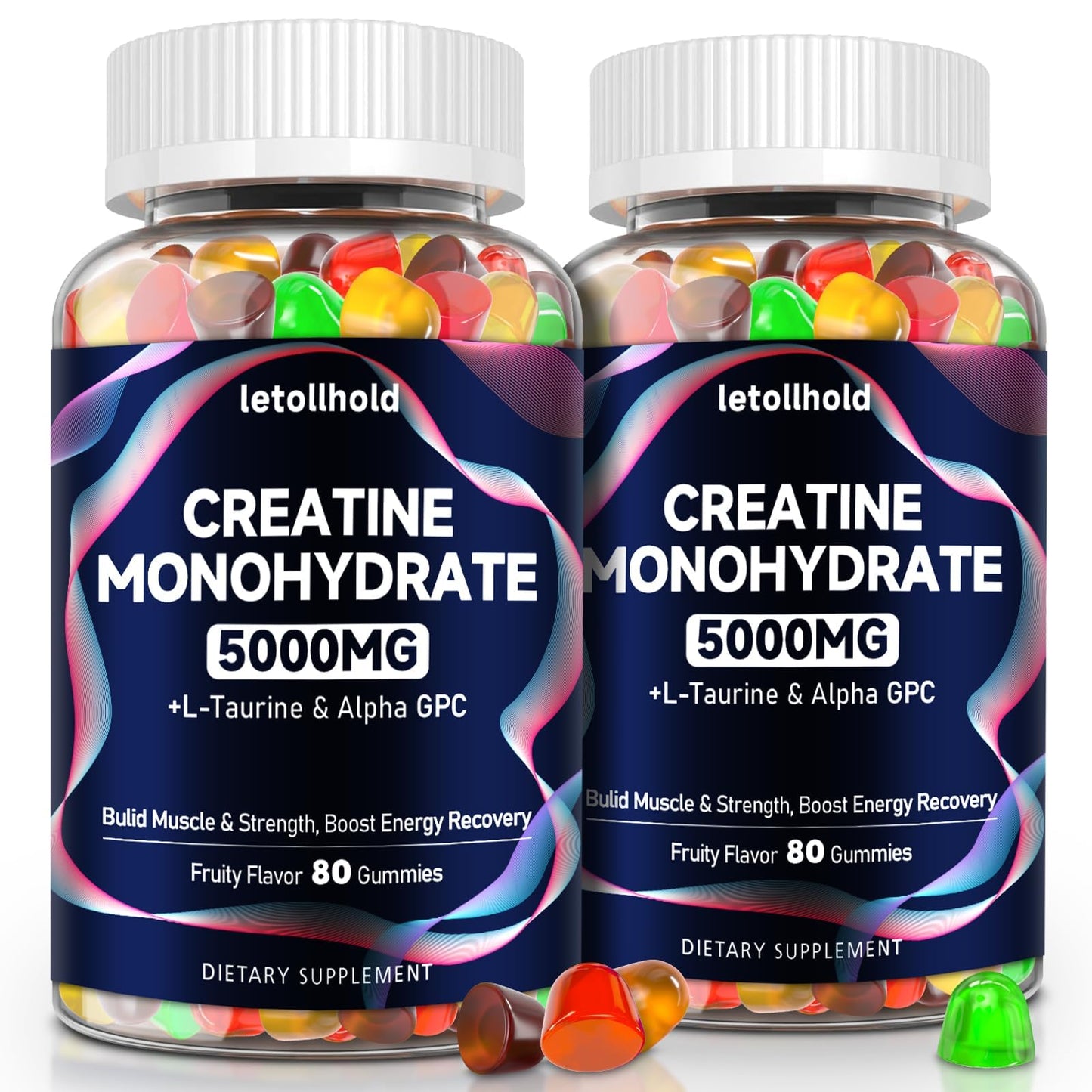Creatine Monohydrate Gummies 5g for Women & Men – Sugar-Free Vegan, 160 Count