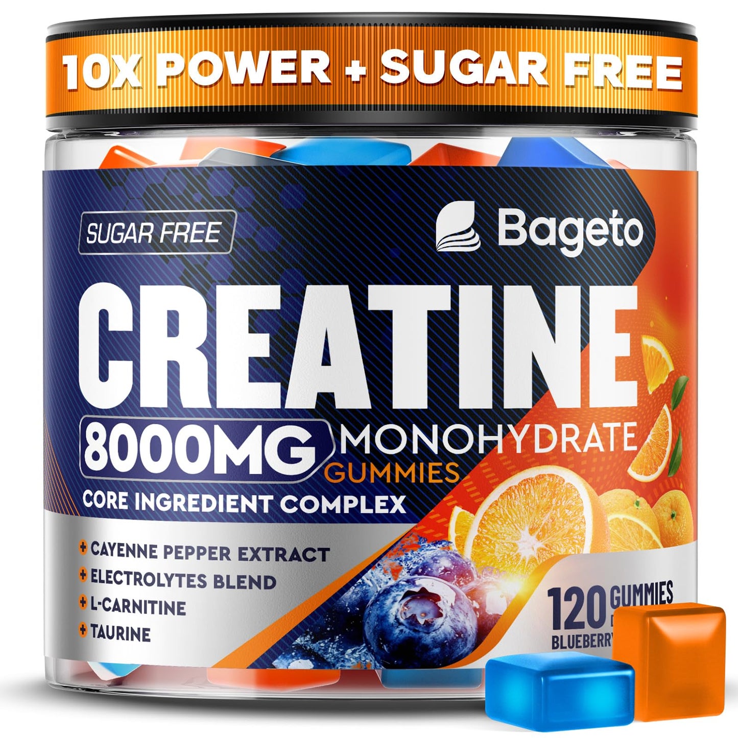 Creatine Monohydrate Gummies Complex 8000mg – Pre-Workout, Sugar-Free, 120pcs