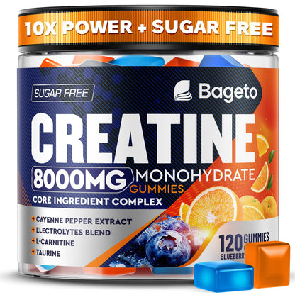 Creatine Monohydrate Gummies Complex 8000mg – Pre-Workout, Sugar-Free, 120pcs