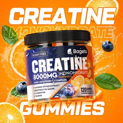 Creatine Monohydrate Gummies Complex 8000mg – Pre-Workout, Sugar-Free, 120pcs
