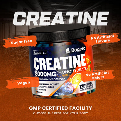Creatine Monohydrate Gummies Complex 8000mg – Pre-Workout, Sugar-Free, 120pcs