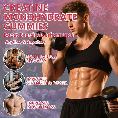 Creatine Monohydrate Gummies Complex 8000 MG for Men & Women | Energy & Muscle Support