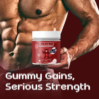 Big Bear Bites Creatine Monohydrate Gummies – 5000mg per Serving – Sugar Free, Gluten Free & Halal – 90 Gummies – Strawberry Flavor