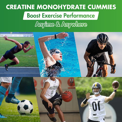 Creatine Monohydrate Gummies 5g – Pre-Workout Muscle Builder for Women & Men (160 Count)