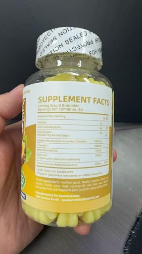 Creatine Monohydrate Gummies Complex – 6400mg per Serving, L-Taurine & Vitamin B12, Sugar Free Pineapple 90 Gummies
