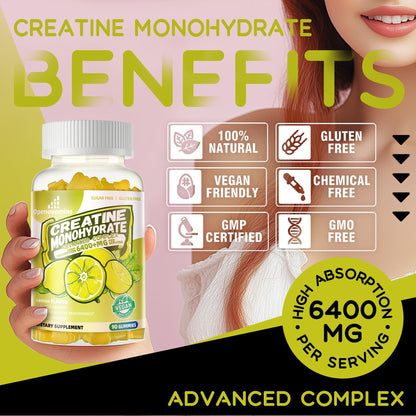 Creatine Monohydrate Gummies Complex – Men & Women, Sugar Free Chewable (90 Gummies)