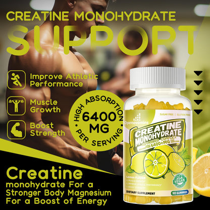 Creatine Monohydrate Gummies Complex – Men & Women, Sugar Free Chewable (90 Gummies)