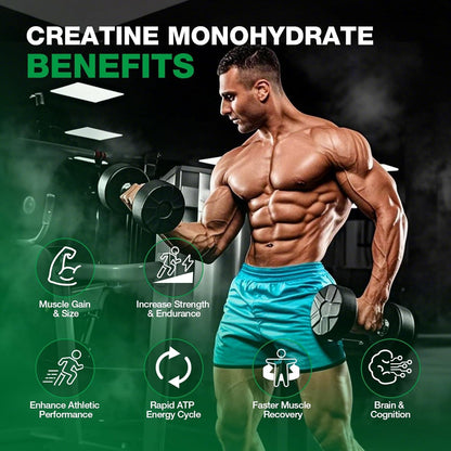 Creatine Monohydrate Gummies – 80 Count | Vegan, Gluten-Free | Strength, Focus & Endurance (Men & Women)