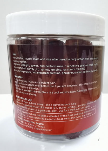 Creatine Monohydrate Gummies 5000mg – 120 Count | Strength & Recovery