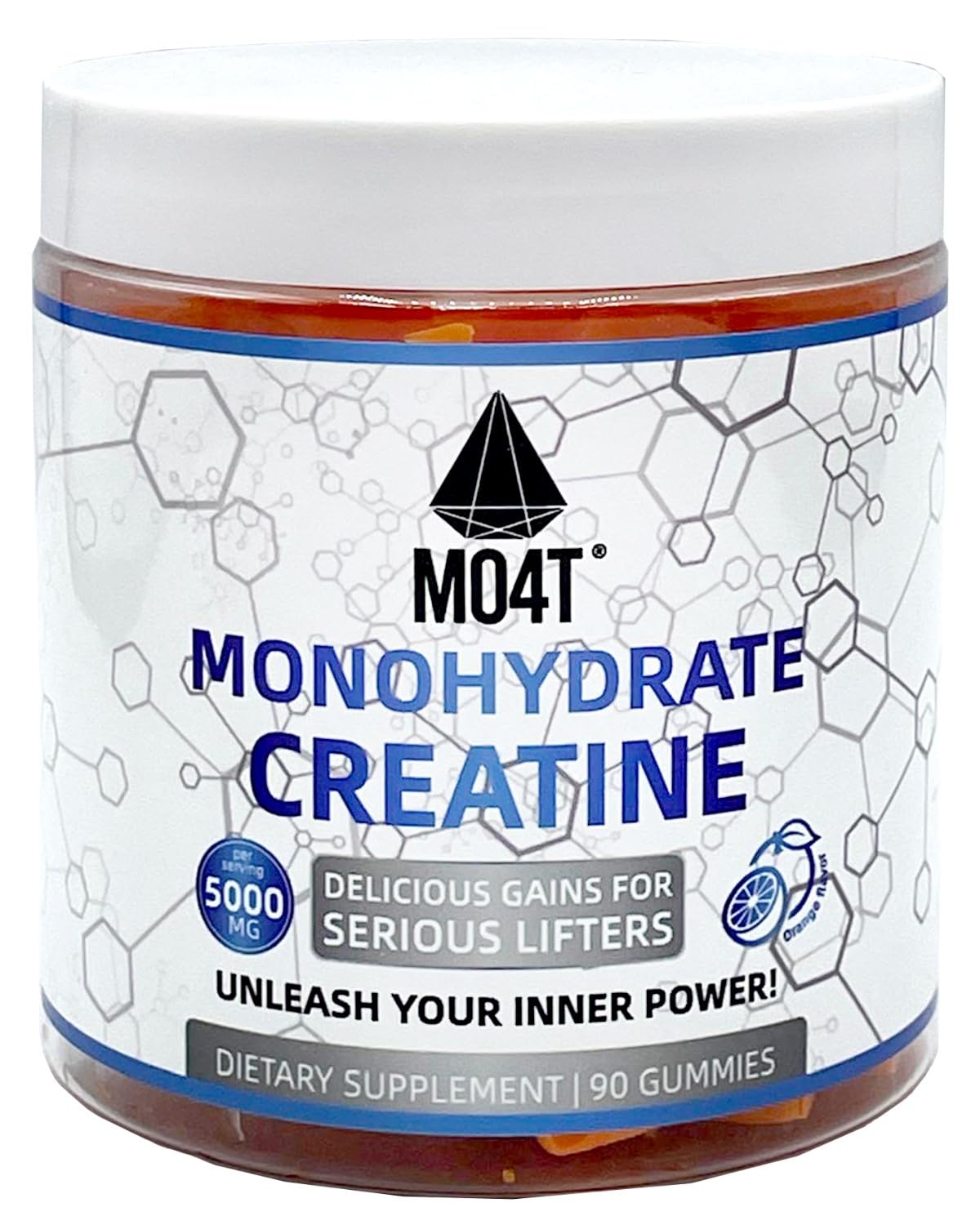 Creatine Monohydrate Gummies 5000 mg - Sugar Free Orange Flavor | Men & Women