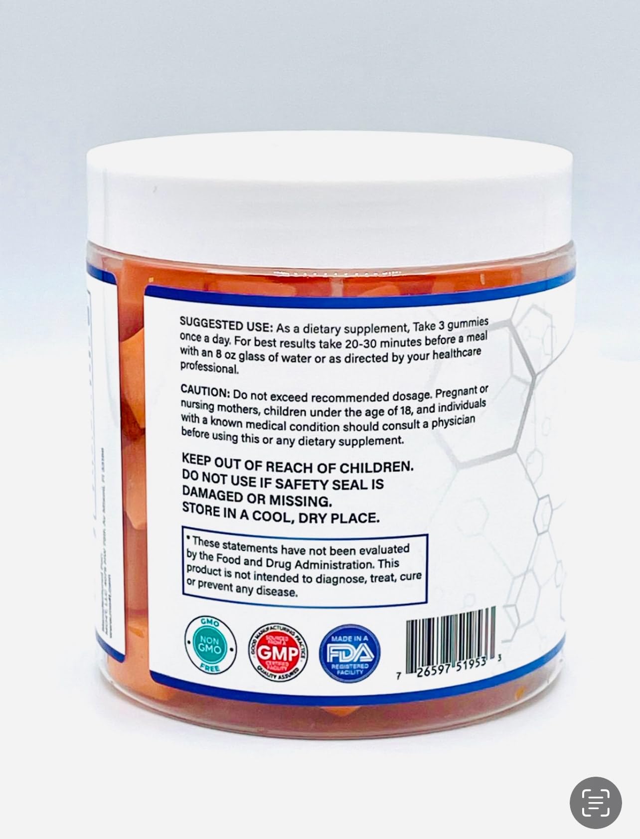Creatine Monohydrate Gummies 5000 mg - Sugar Free Orange Flavor | Men & Women