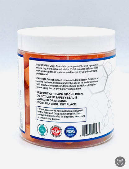 Creatine Monohydrate Gummies 5000 mg - Sugar Free Orange Flavor | Men & Women